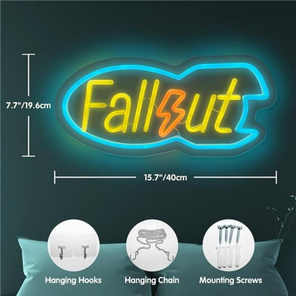 Fallout Gamer Neon LED Bright VIVID Wall Sign - Picture 2 of 5